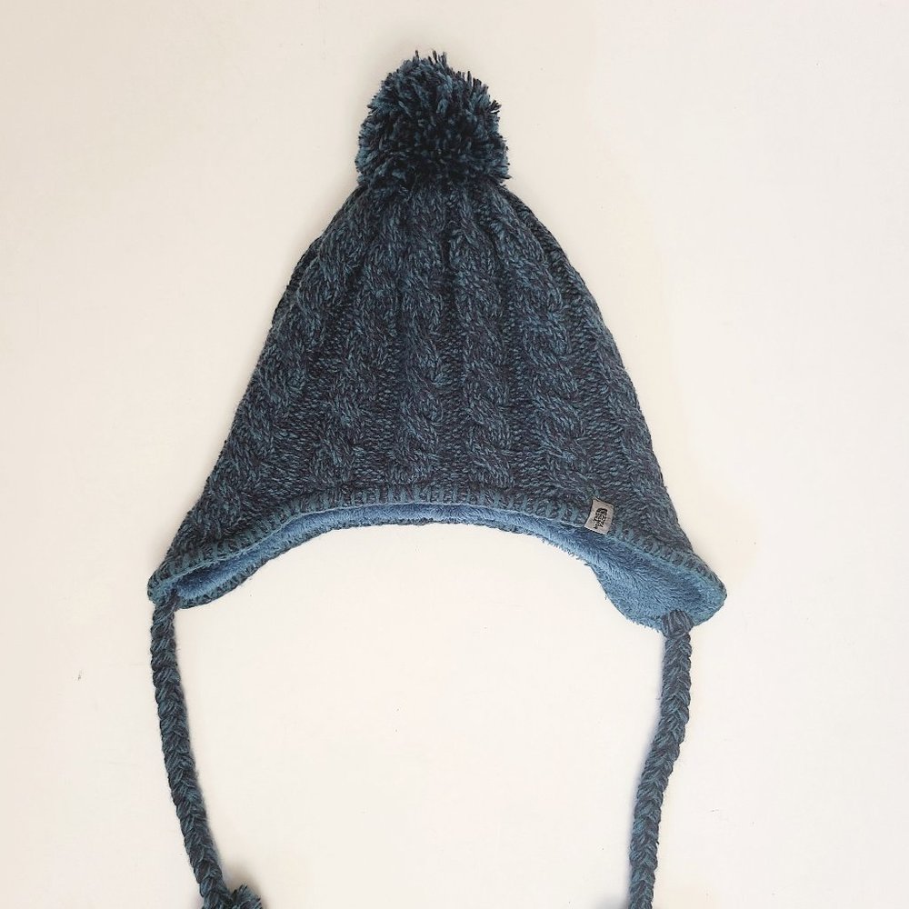 The North Face Blue Earflap Beanie Winter Hat